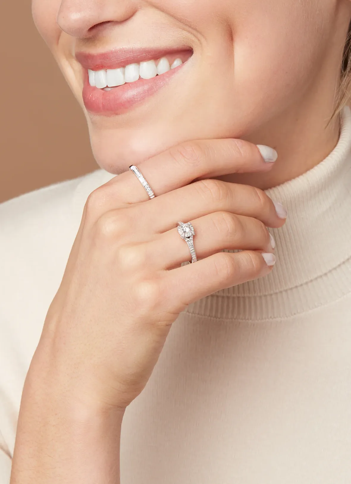 Diamond Point Witgouden Ringen|Diamanten Ringen<Witgouden ring, 0.09 ct diamant, Since 1904