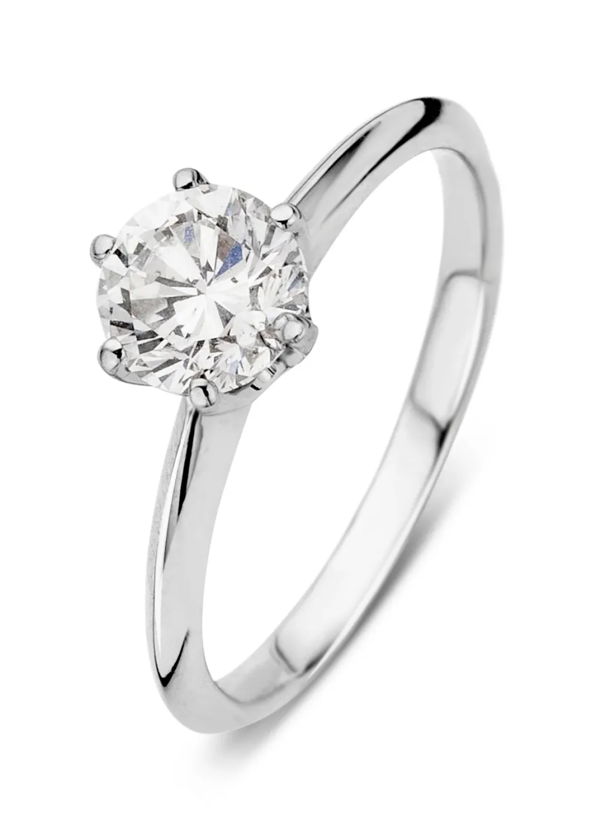 Diamond Point Witgouden Ringen|Verlovingsringen<Witgouden ring, 1.01 ct diamant, Solitair