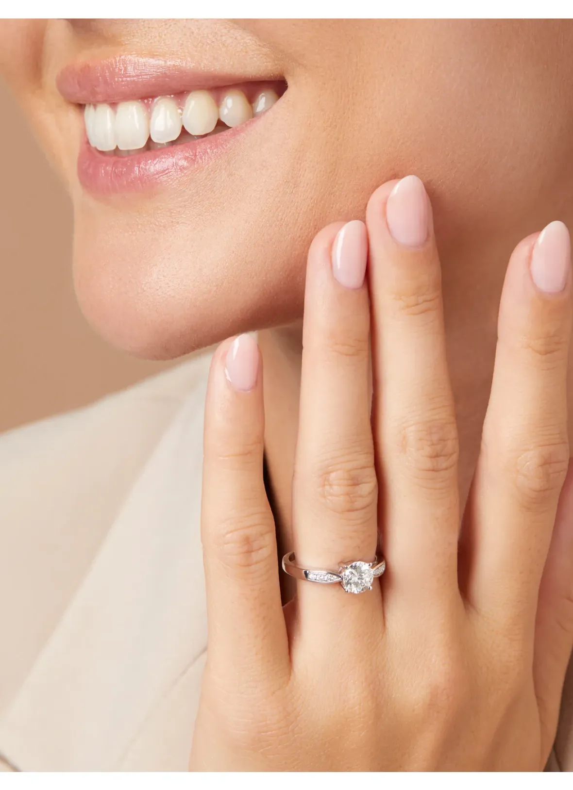 Diamond Point Witgouden Ringen|Diamanten Ringen<Witgouden ring, 1.08 ct diamant, Solitair