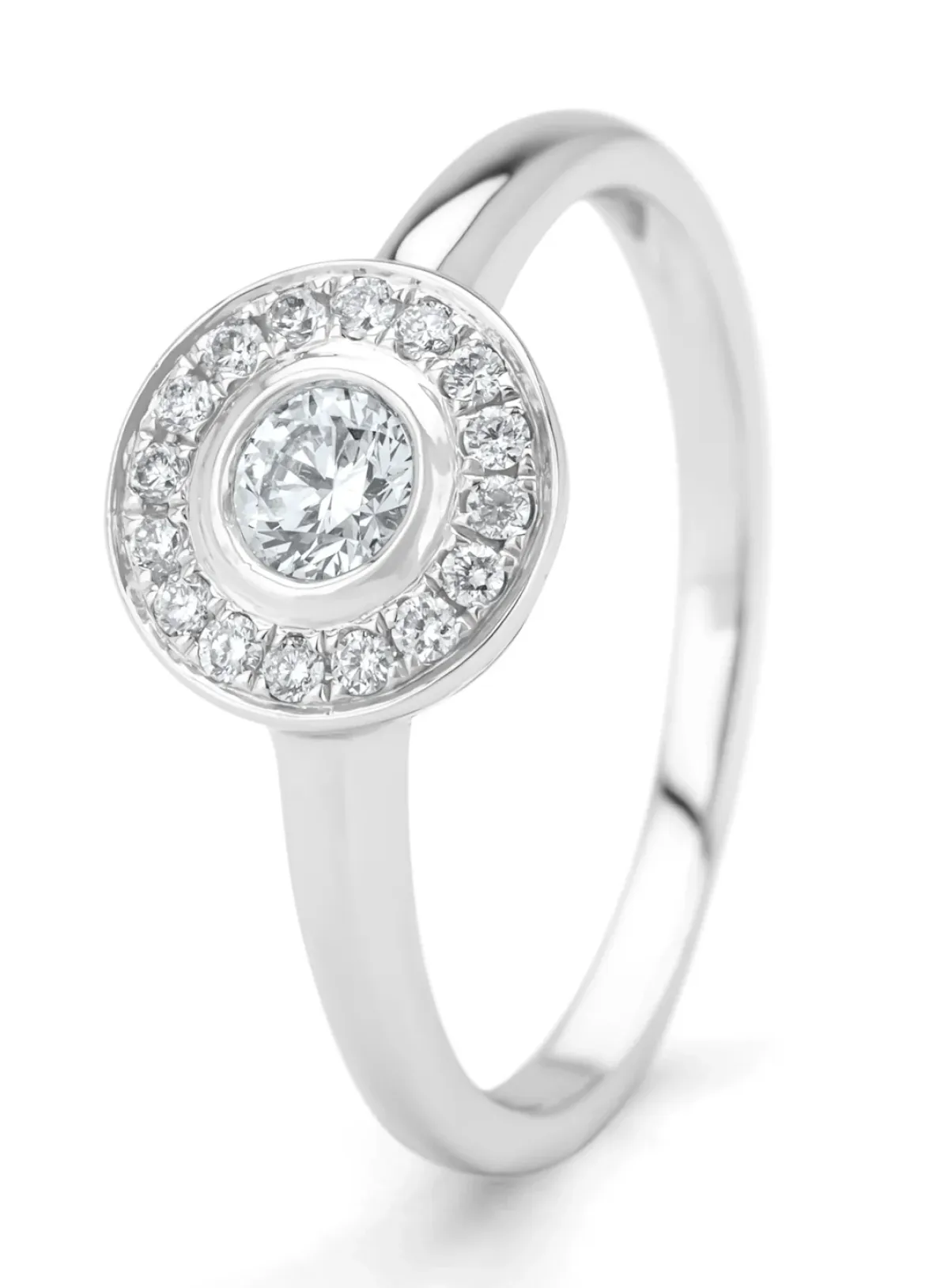 Diamond Point Witgouden Ringen|Diamanten Ringen<Witgouden ring, 0.32 ct diamant, Solitair