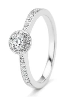 Diamond Point Witgouden Ringen|Diamanten Ringen<Witgouden ring, 0.24 ct diamant, Solitair