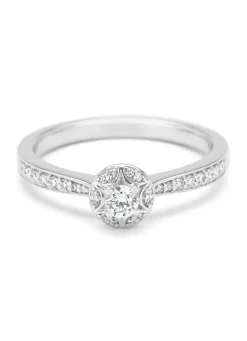 Diamond Point Witgouden Ringen|Diamanten Ringen<Witgouden ring, 0.24 ct diamant, Solitair
