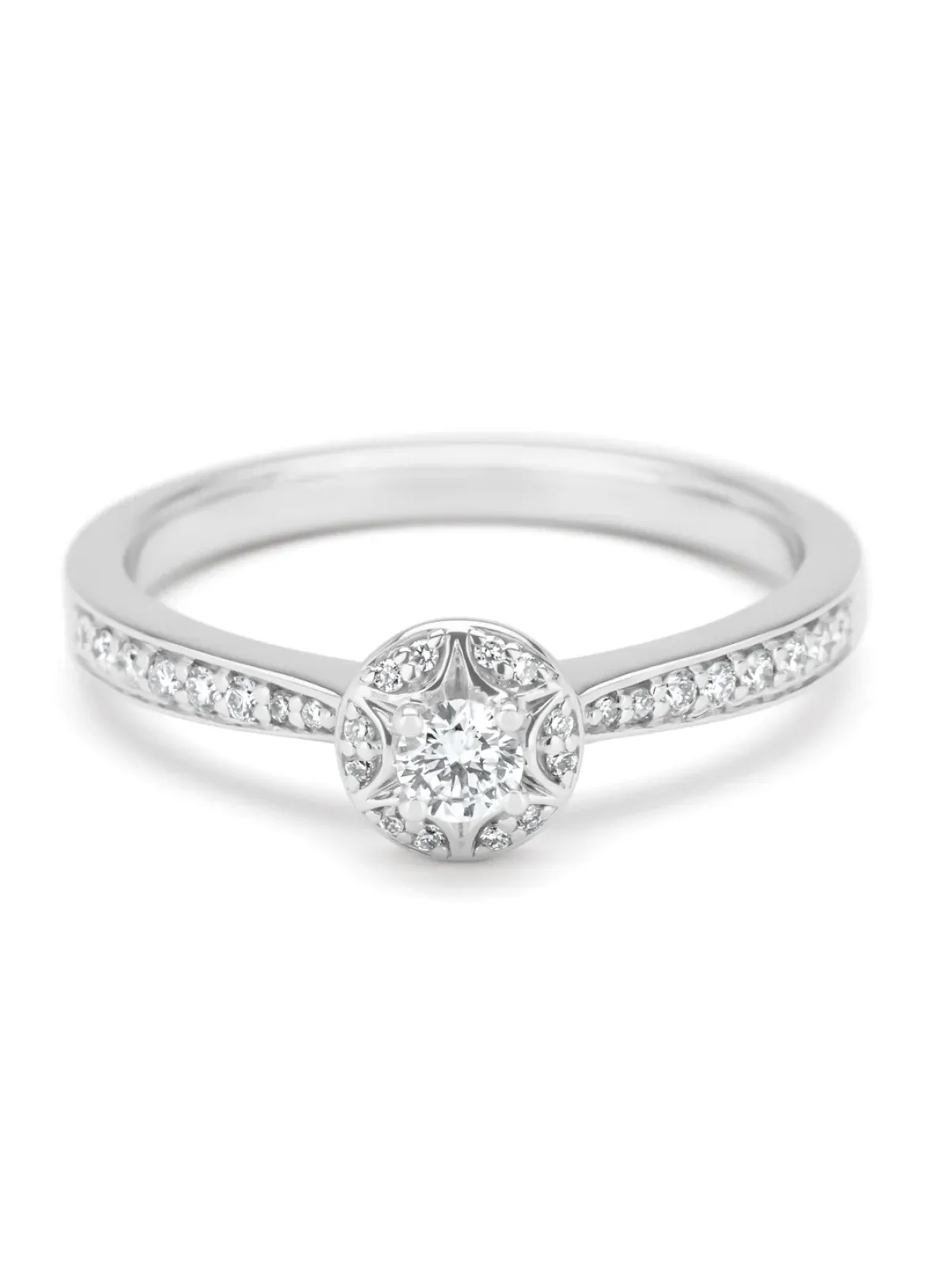 Diamond Point Witgouden Ringen|Diamanten Ringen<Witgouden ring, 0.24 ct diamant, Solitair