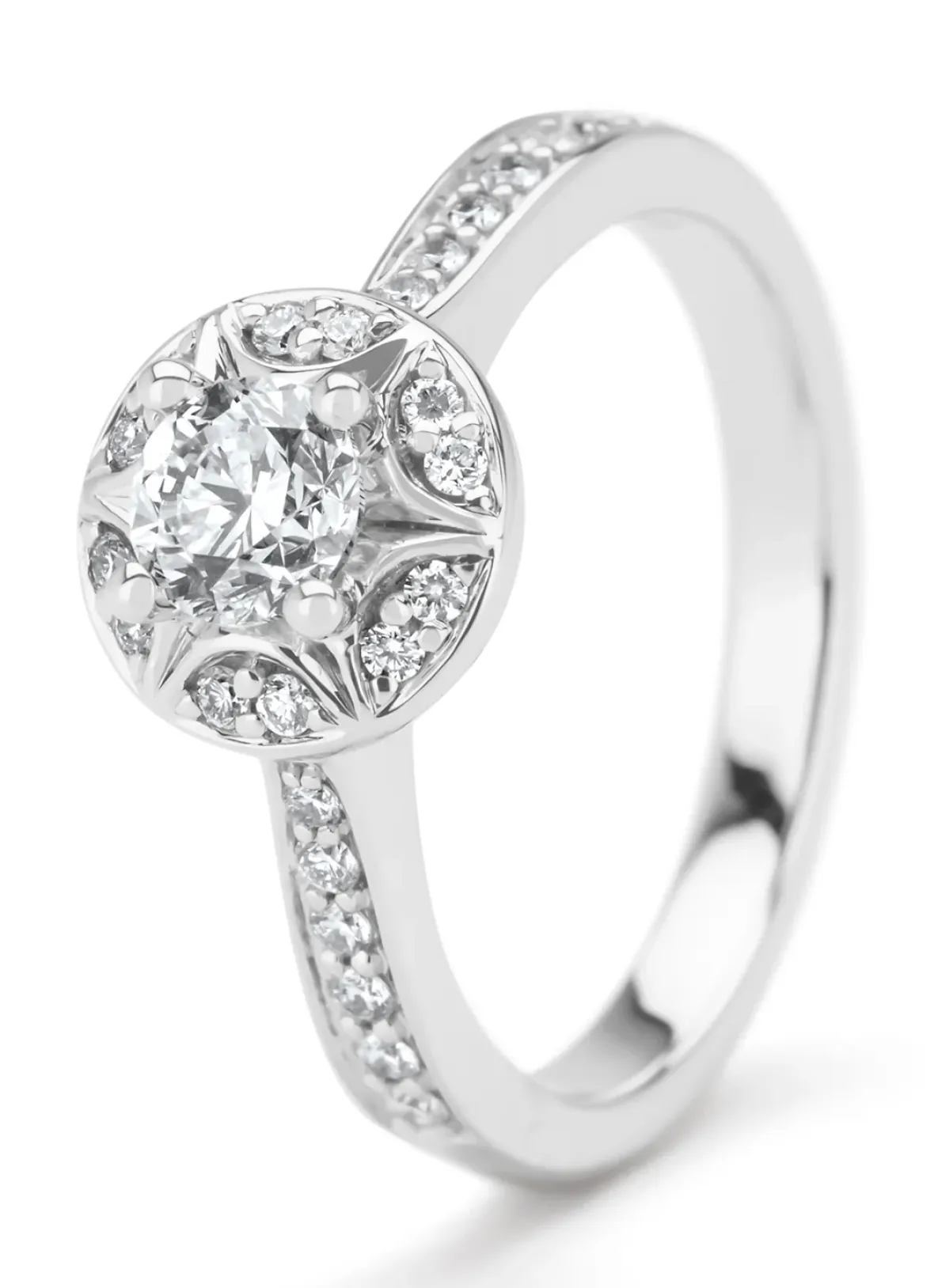 Diamond Point Witgouden Ringen|Diamanten Ringen<Witgouden ring, 0.71 ct diamant, Solitair