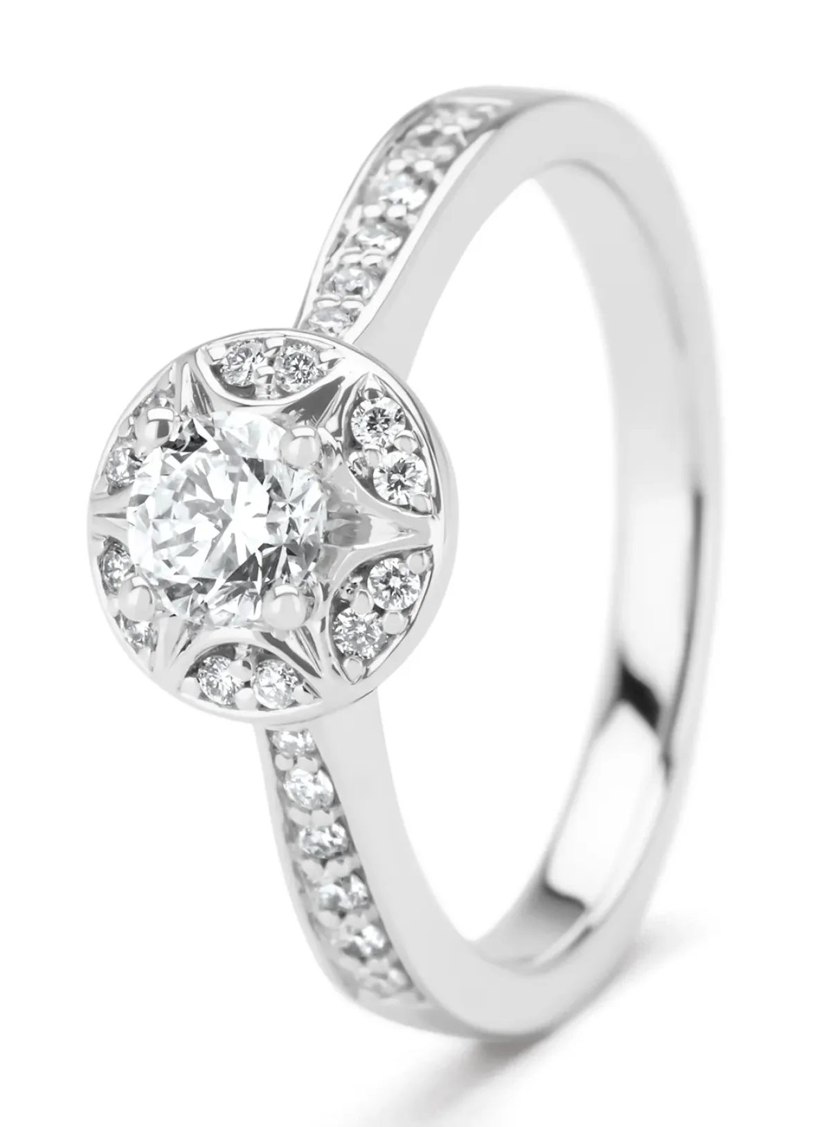 Diamond Point Witgouden Ringen|Diamanten Ringen<Witgouden ring, 0.57 ct diamant, Solitair