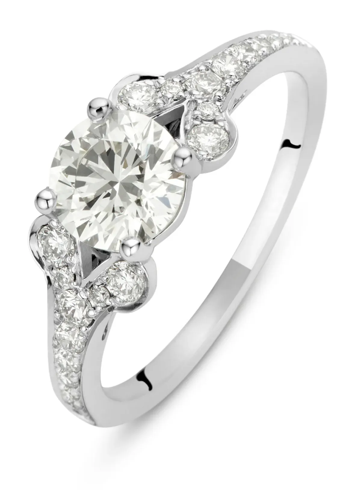 Diamond Point Witgouden Ringen|Verlovingsringen<Witgouden ring, 1.35 ct diamant, Solitair
