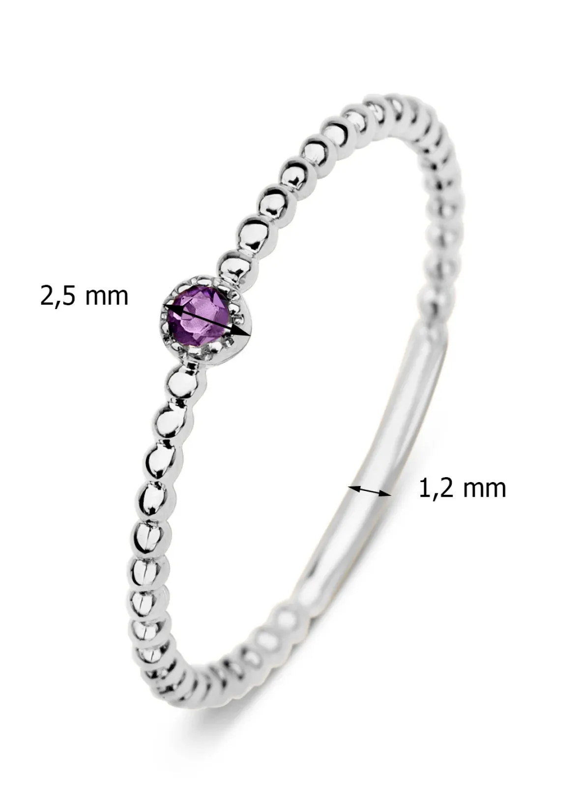 Diamond Point Witgouden Ringen|Ringen Met Kleurstenen<Witgouden ring, 0.04 ct paarse amethist, Joy