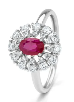Diamond Point Witgouden Ringen|Ringen Met Kleurstenen<Witgouden ring, 0.63 ct robijn, Majestic