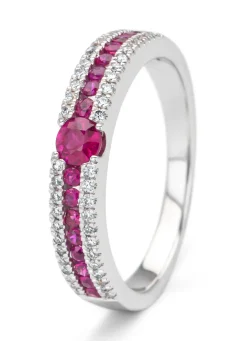 Diamond Point Witgouden Ringen|Ringen Met Kleurstenen<Witgouden ring, 0.38 ct robijn, Majestic
