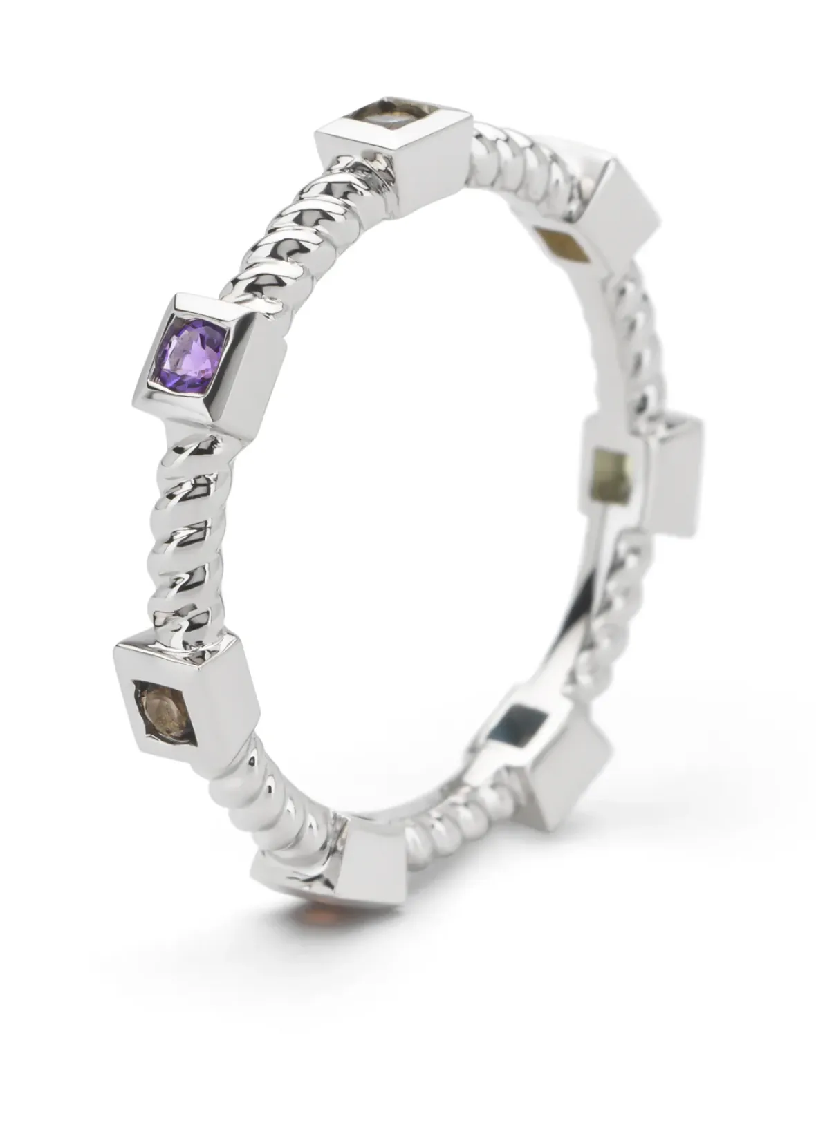 Diamond Point Witgouden Ringen|Ringen Met Kleurstenen<Witgouden ring, 0.04 ct rozenkwarts, Ensemble