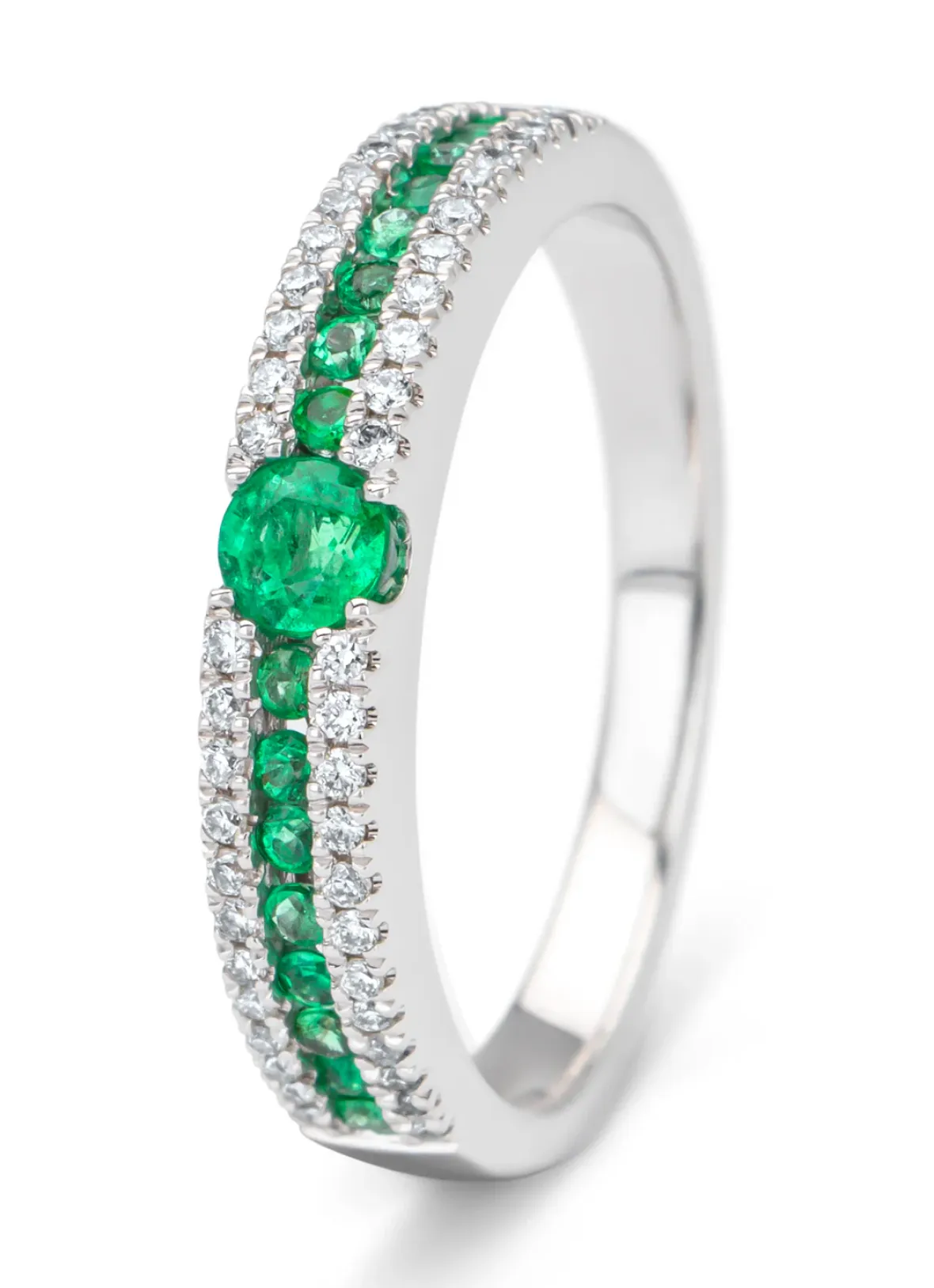 Diamond Point Witgouden Ringen|Ringen Met Kleurstenen<Witgouden ring, 0.36 ct smaragd, Majestic