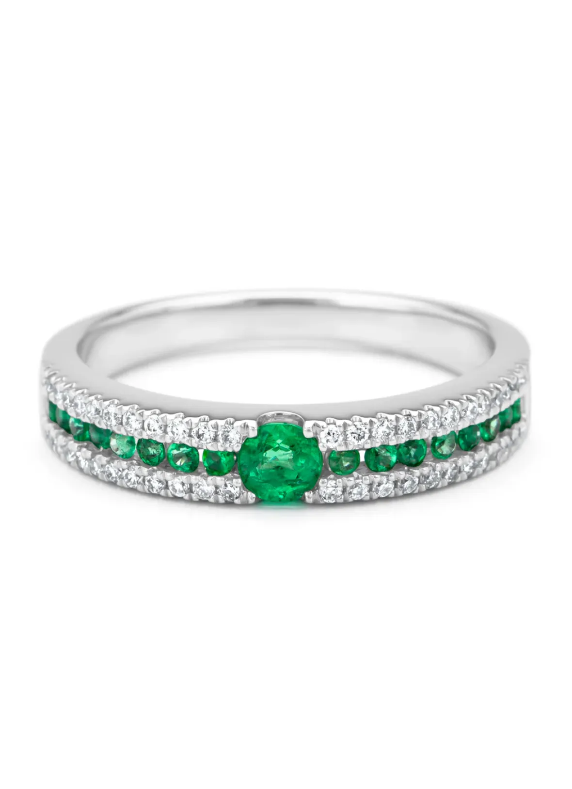 Diamond Point Witgouden Ringen|Ringen Met Kleurstenen<Witgouden ring, 0.36 ct smaragd, Majestic