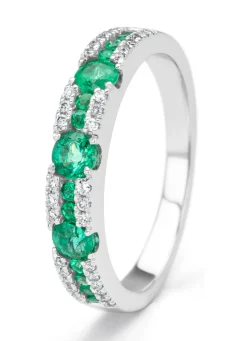 Diamond Point Witgouden Ringen|Ringen Met Smaragd<Witgouden ring, 0.57 ct smaragd, Majestic