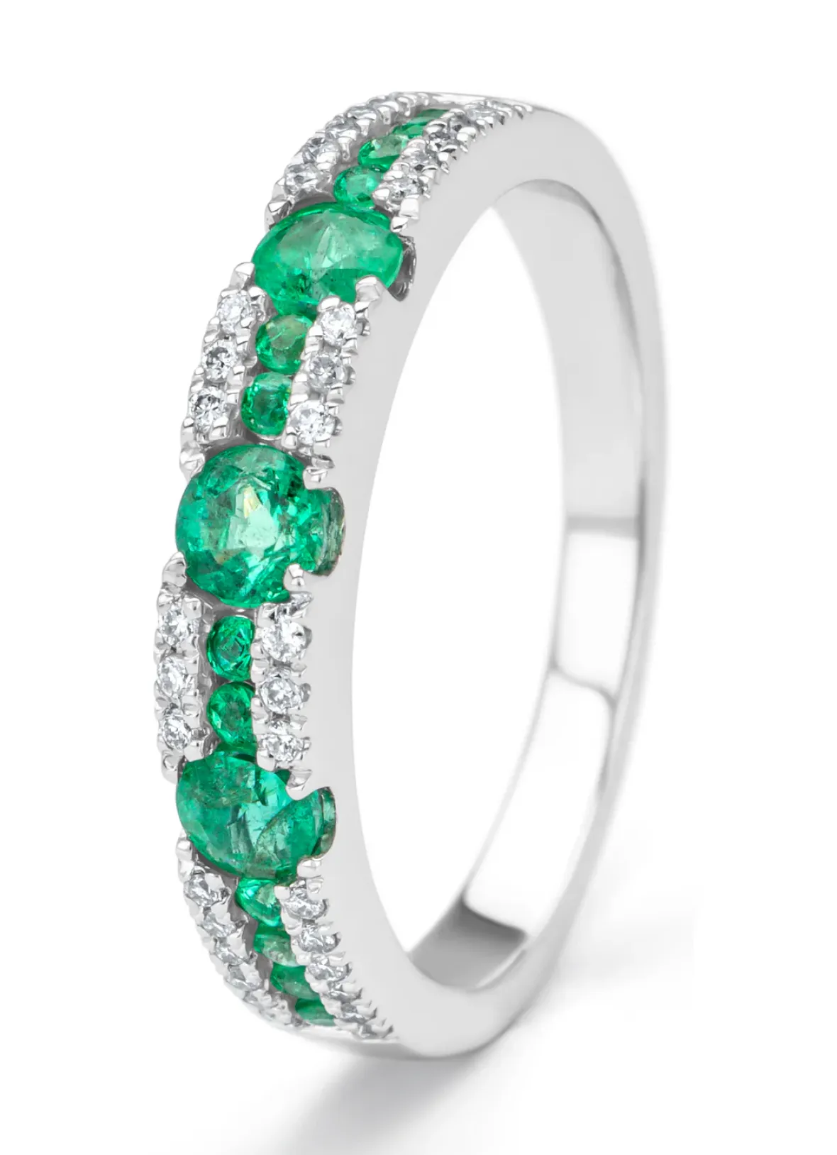 Diamond Point Witgouden Ringen|Ringen Met Smaragd<Witgouden ring, 0.57 ct smaragd, Majestic