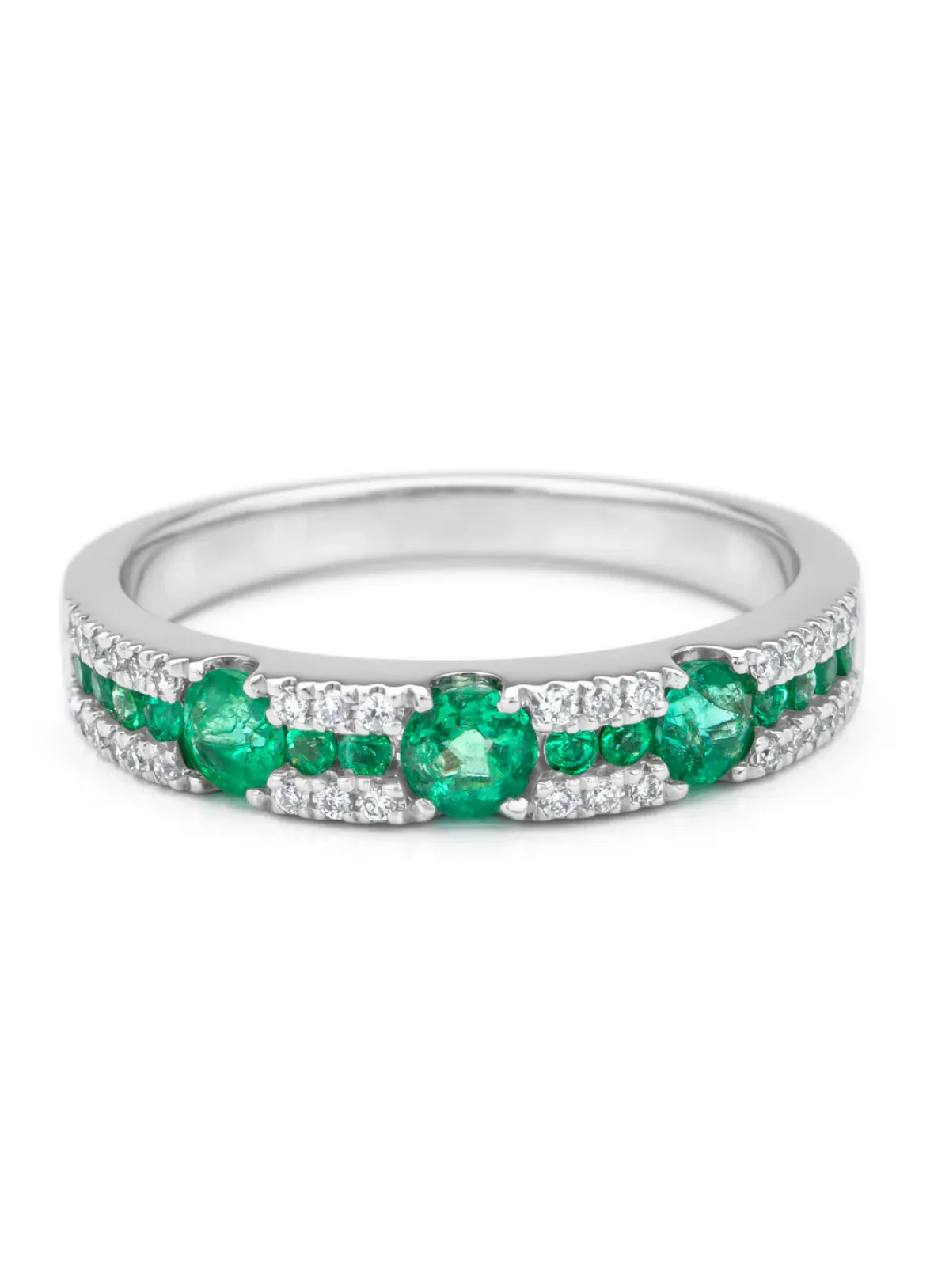 Diamond Point Witgouden Ringen|Ringen Met Smaragd<Witgouden ring, 0.57 ct smaragd, Majestic
