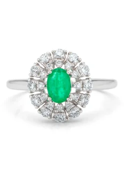 Diamond Point Witgouden Ringen|Ringen Met Kleurstenen<Witgouden ring, 0.48 ct smaragd, Majestic