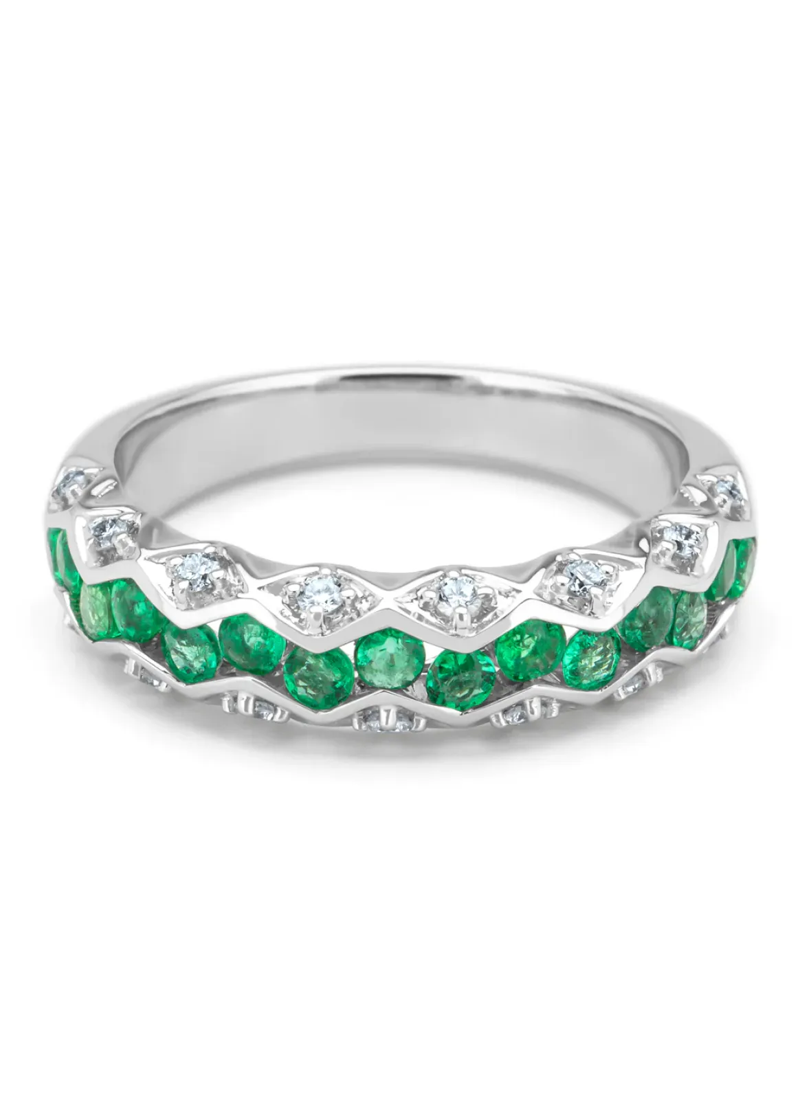 Diamond Point Witgouden Ringen|Ringen Met Kleurstenen<Witgouden ring, 0.57 ct smaragd, Majestic
