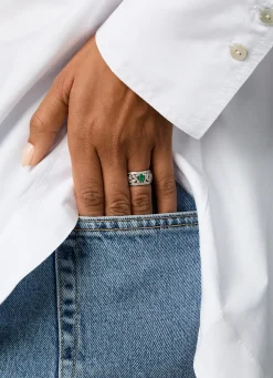 Diamond Point Witgouden Ringen|Ringen Met Kleurstenen<Witgouden ring, 0.32 ct smaragd, Majestic