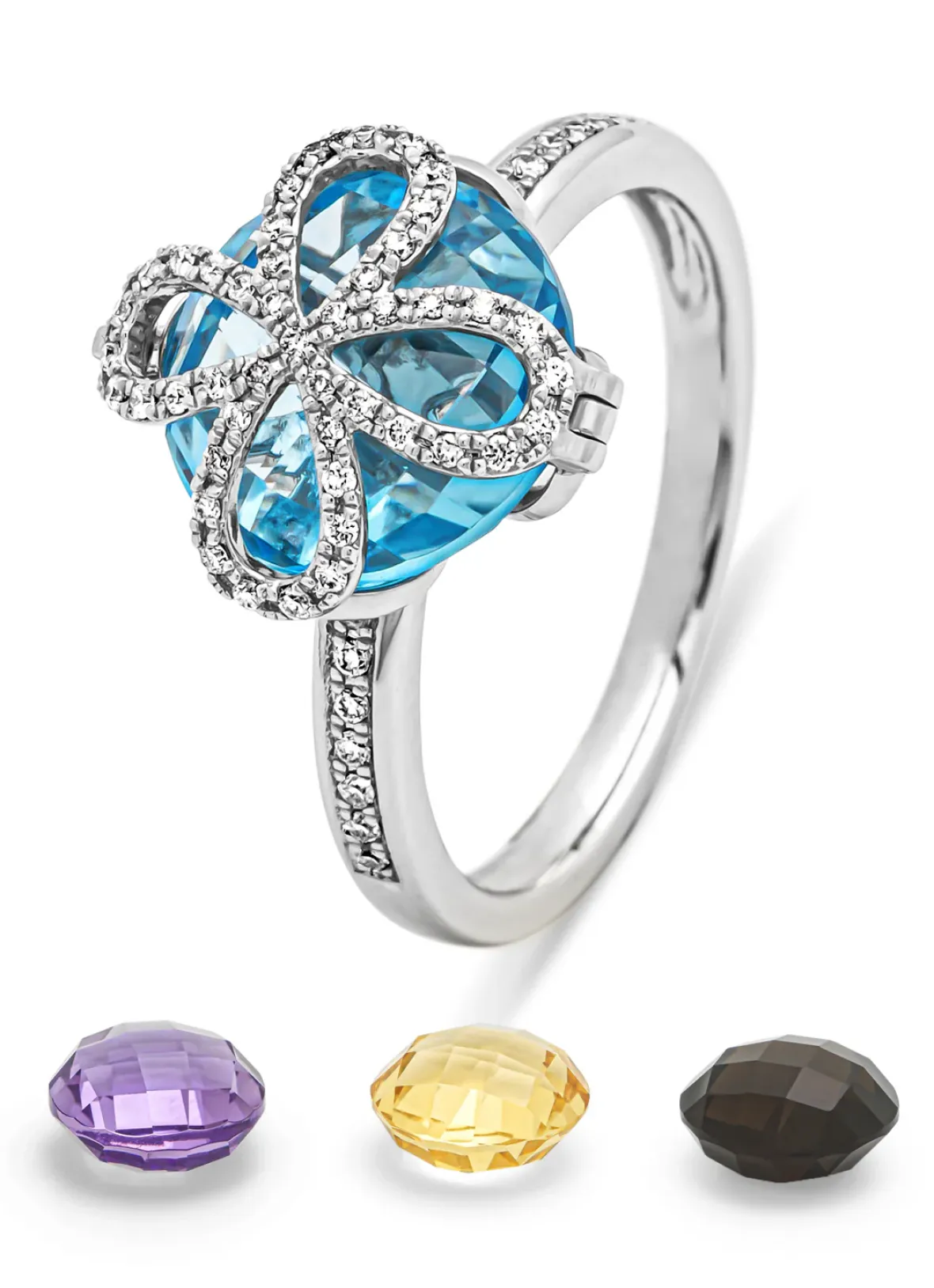 Diamond Point Witgouden Ringen|Ringen Met Kleurstenen<Witgouden ring, 4.98 ct topaas, Varié