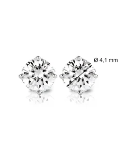 Diamond Point Solitair C|Solitair Classic<Witgouden solitair oorstekers, 0.54 ct diamant, Groeibriljant