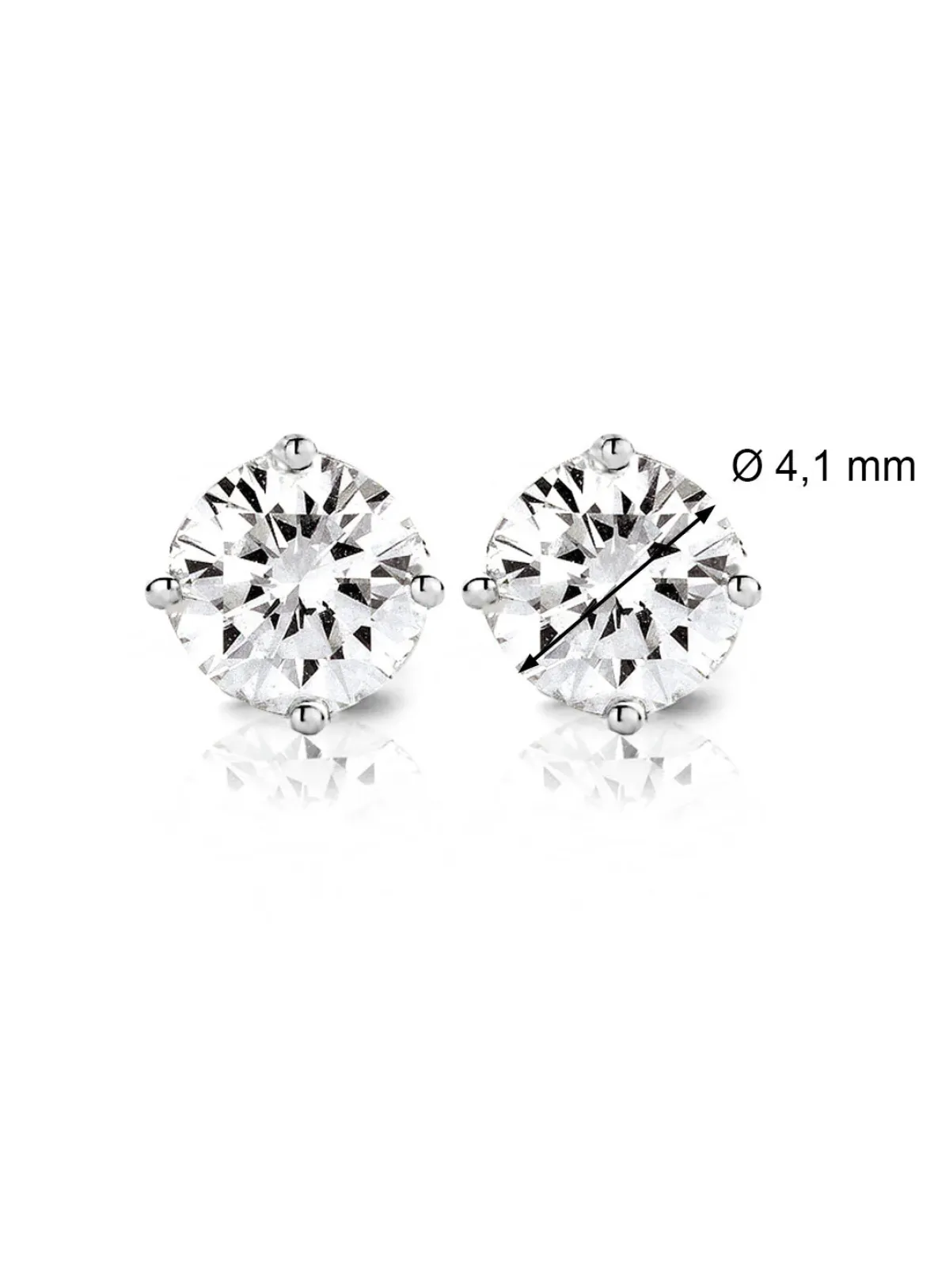 Diamond Point Solitair C|Solitair Classic<Witgouden solitair oorstekers, 0.54 ct diamant, Groeibriljant