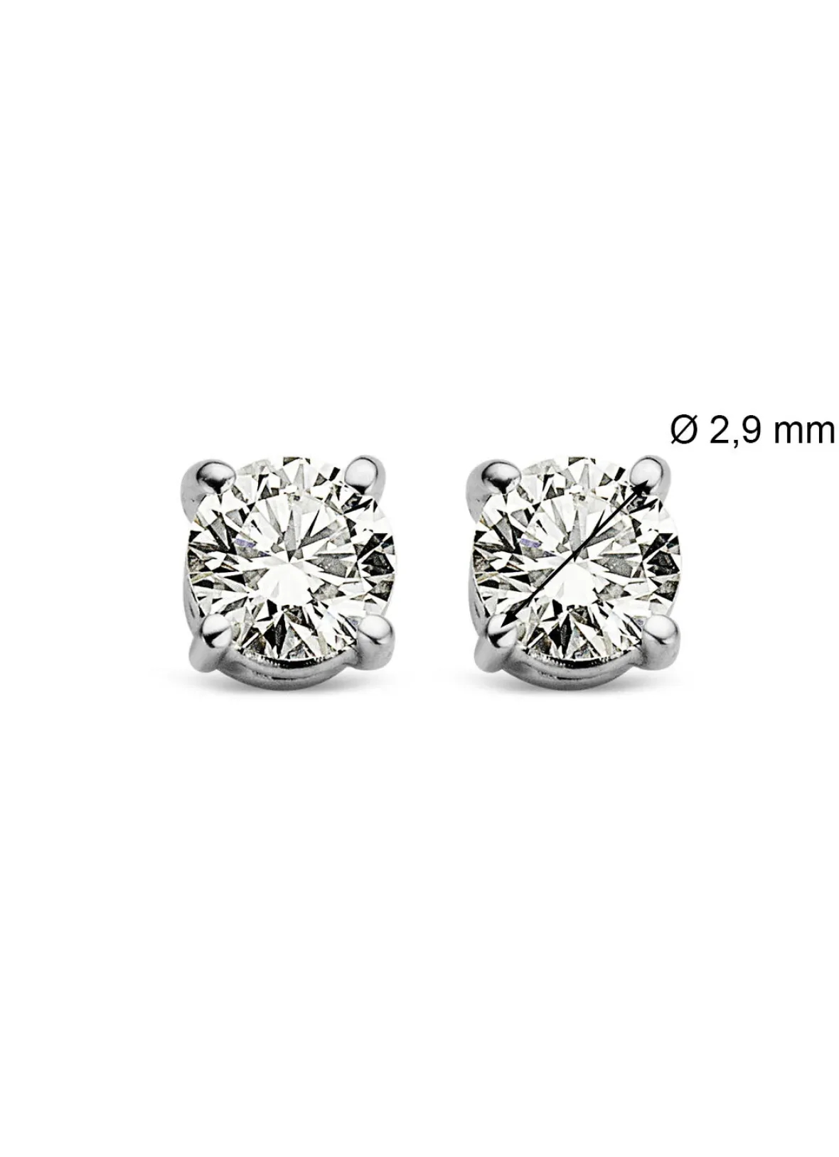 Diamond Point Solitair C|Solitair Classic<Witgouden solitair oorstekers, 0.18 ct diamant, Groeibriljant