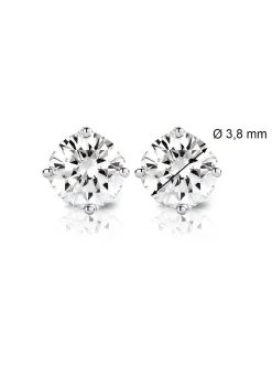 Diamond Point Solitair C|Solitair Classic<Witgouden solitair oorstekers, 0.40 ct diamant, Groeibriljant