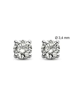 Diamond Point Solitair C|Solitair Classic<Witgouden solitair oorstekers, 0.28 ct diamant, Groeibriljant