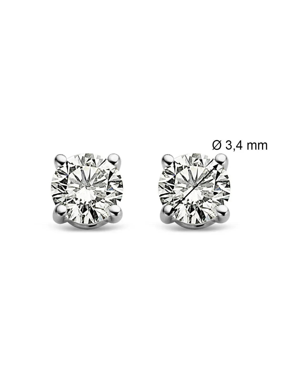 Diamond Point Solitair C|Solitair Classic<Witgouden solitair oorstekers, 0.28 ct diamant, Groeibriljant