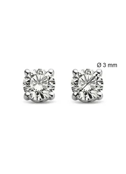 Diamond Point Solitair C|Solitair Classic<Witgouden solitair oorstekers, 0.22 ct diamant, Groeibriljant