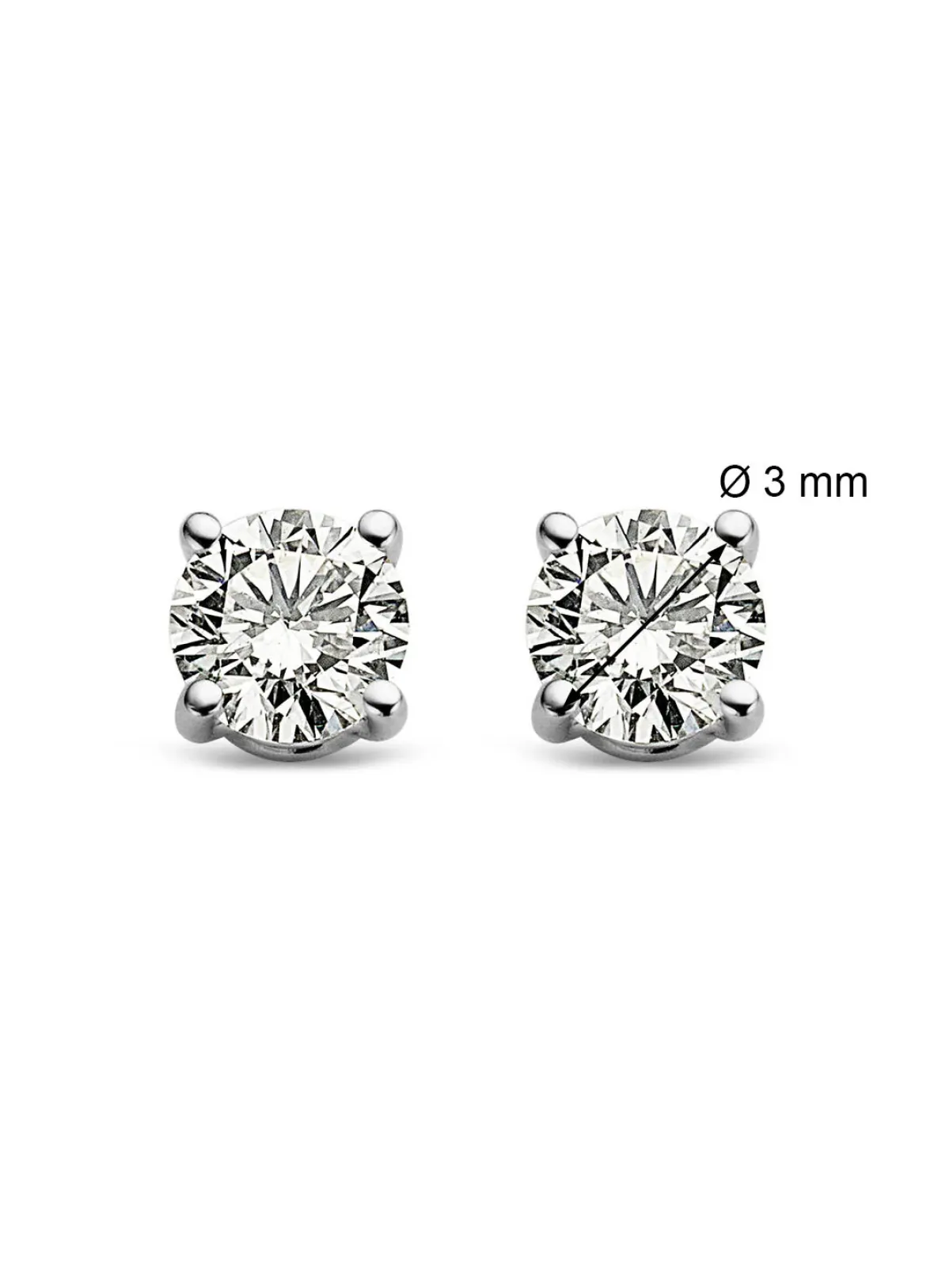 Diamond Point Solitair C|Solitair Classic<Witgouden solitair oorstekers, 0.22 ct diamant, Groeibriljant