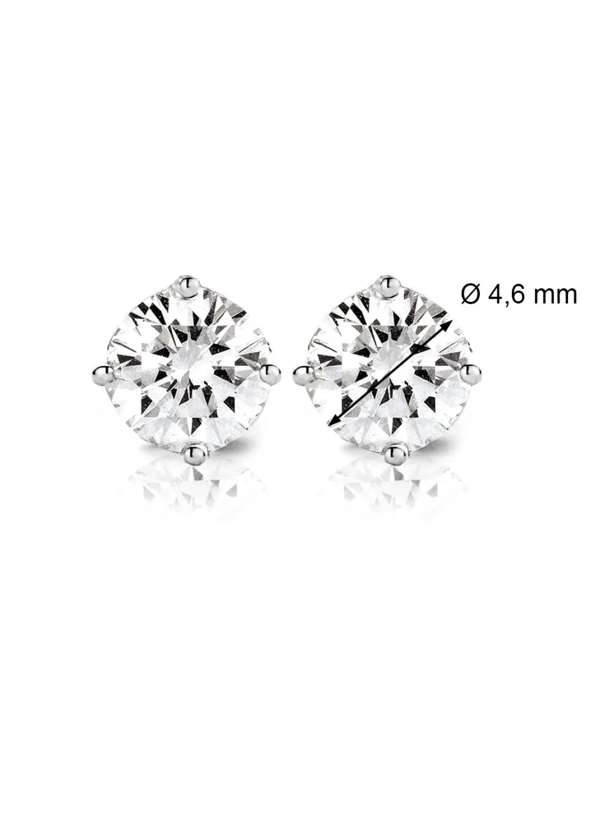 Diamond Point Solitair C|Solitair Classic<Witgouden solitair oorstekers, 0.76 ct diamant, Groeibriljant