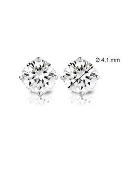 Diamond Point Solitair C|Solitair Classic<Witgouden solitair oorstekers, 0.50 ct diamant, Groeibriljant