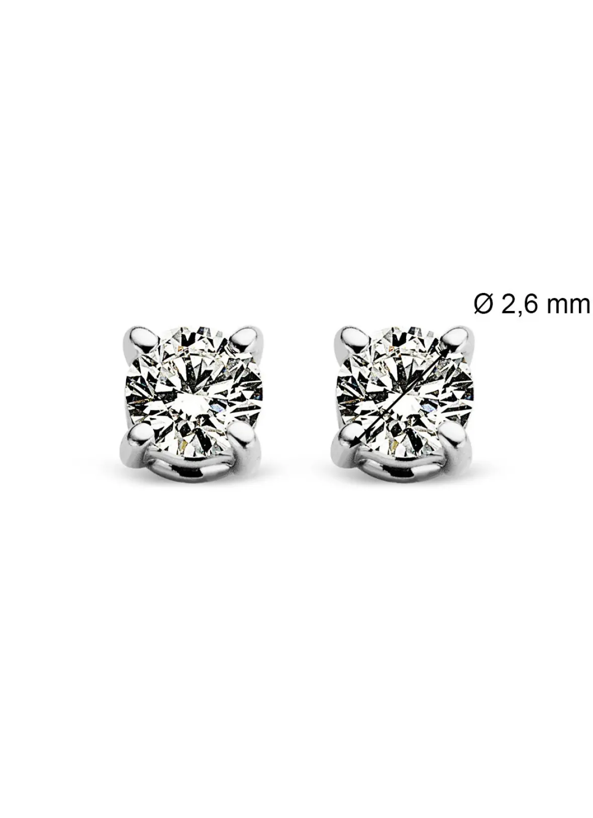 Diamond Point Solitair C|Solitair Classic<Witgouden solitair oorstekers, 0.14 ct diamant, Groeibriljant