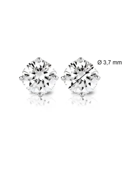 Diamond Point Solitair C|Solitair Classic<Witgouden solitair oorstekers, 0.36 ct diamant, Groeibriljant