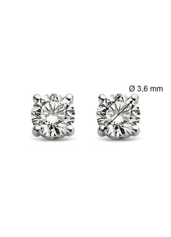 Diamond Point Solitair C|Solitair Classic<Witgouden solitair oorstekers, 0.32 ct diamant, Groeibriljant
