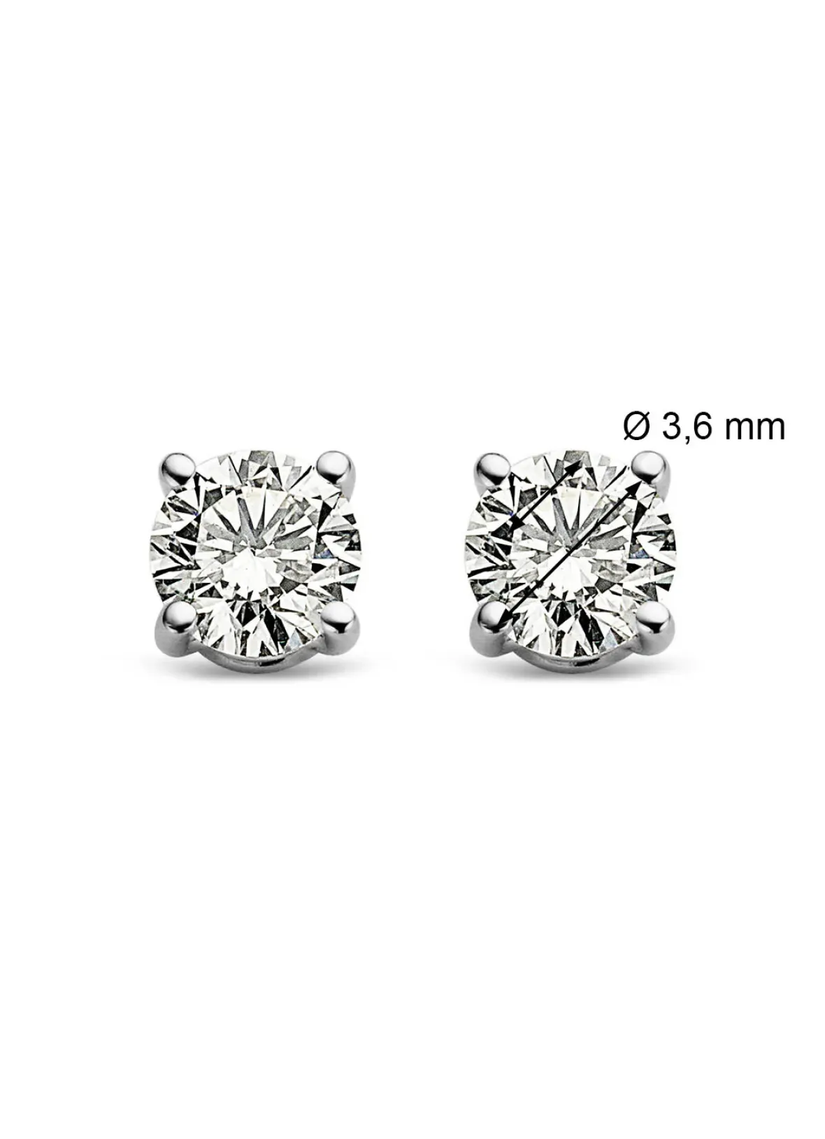 Diamond Point Solitair C|Solitair Classic<Witgouden solitair oorstekers, 0.32 ct diamant, Groeibriljant