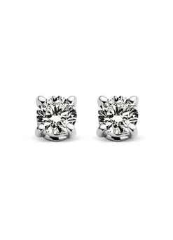 Diamond Point Solitair C|Solitair Classic<Witgouden solitair oorstekers, 0.16 ct diamant, Groeibriljant