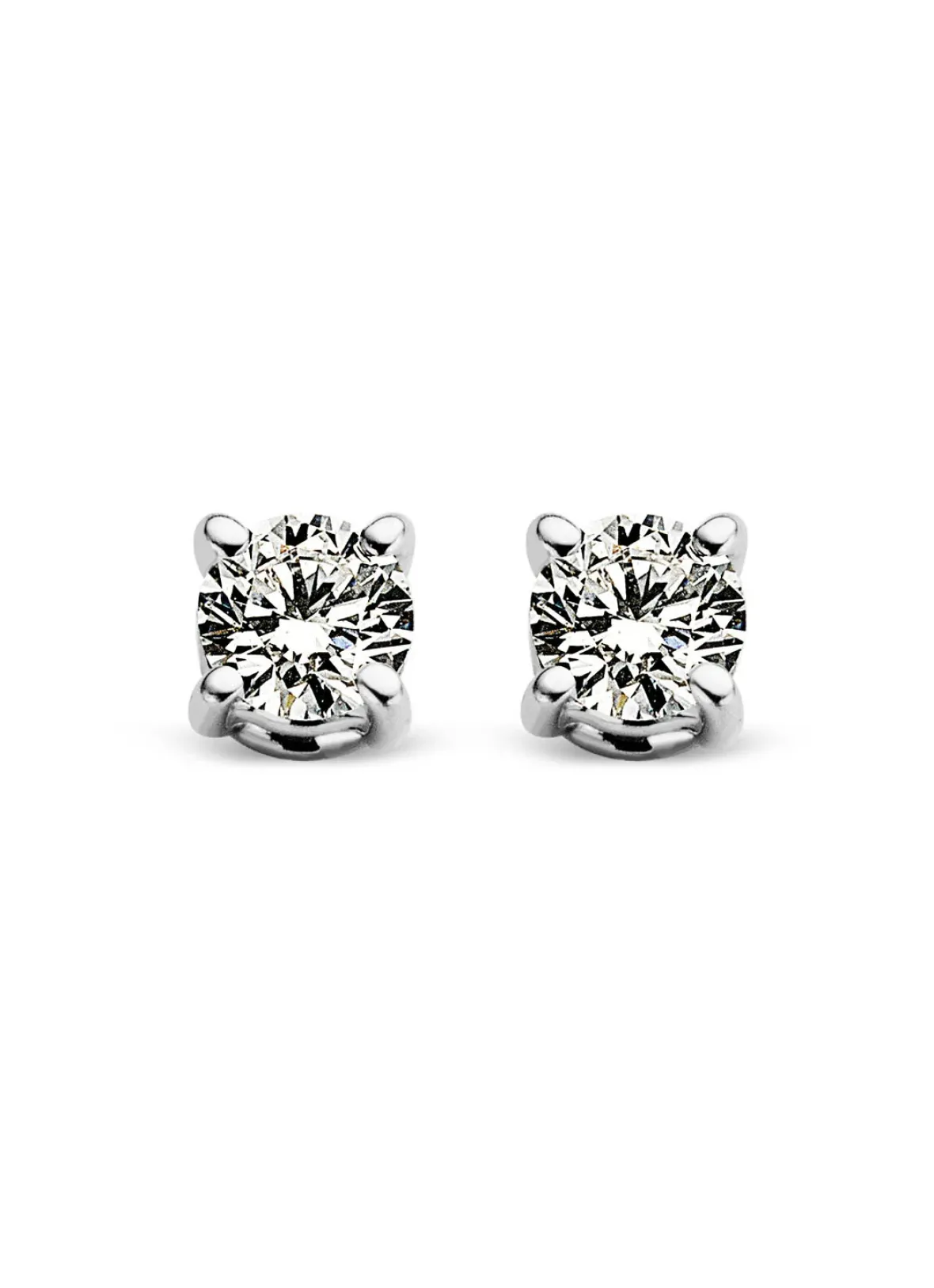 Diamond Point Solitair C|Solitair Classic<Witgouden solitair oorstekers, 0.16 ct diamant, Groeibriljant