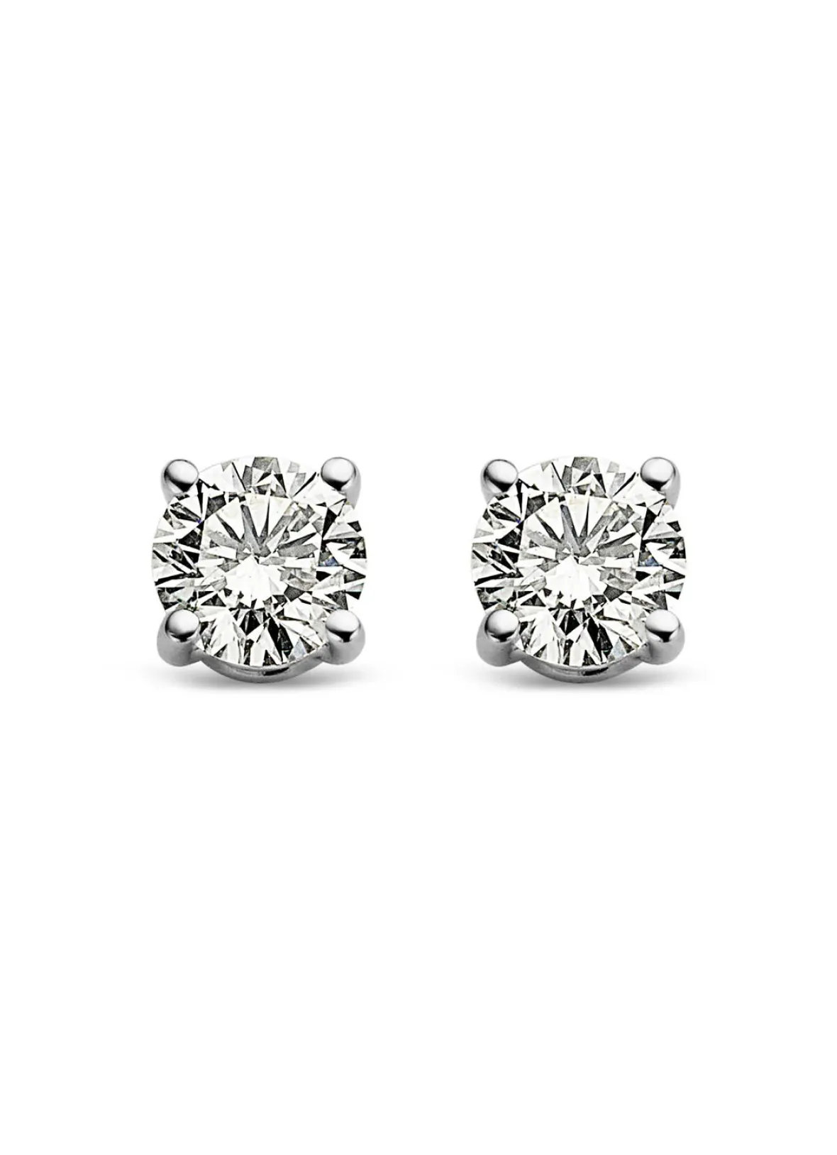 Diamond Point Solitair C|Solitair Classic<Witgouden solitair oorstekers, 0.34 ct diamant, Groeibriljant