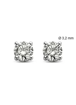 Diamond Point Solitair C|Solitair Classic<Witgouden solitair oorstekers, 0.26 ct diamant, Groeibriljant