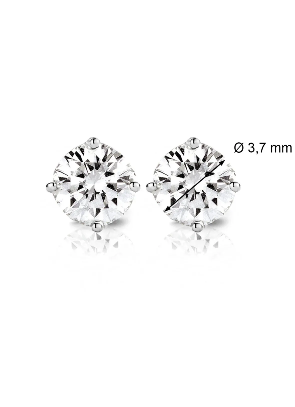 Diamond Point Solitair C|Solitair Classic<Witgouden solitair oorstekers, 0.38 ct diamant, Groeibriljant
