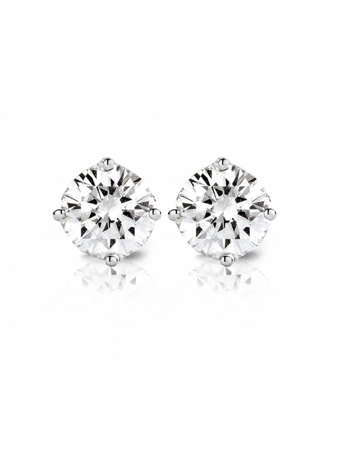 Diamond Point Solitair C|Solitair Classic<Witgouden solitair oorstekers, 0.44 ct diamant, Groeibriljant
