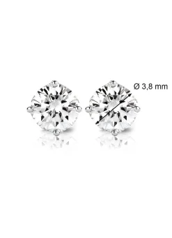 Diamond Point Solitair C|Solitair Classic<Witgouden solitair oorstekers, 0.44 ct diamant, Groeibriljant