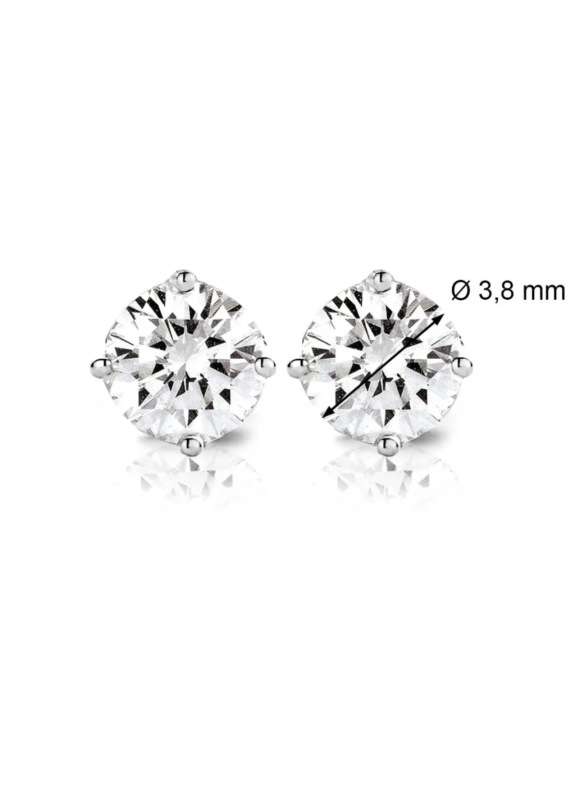 Diamond Point Solitair C|Solitair Classic<Witgouden solitair oorstekers, 0.44 ct diamant, Groeibriljant