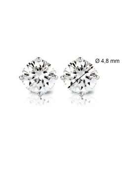 Diamond Point Solitair C|Solitair Classic<Witgouden solitair oorstekers, 0.82 ct diamant, Groeibriljant