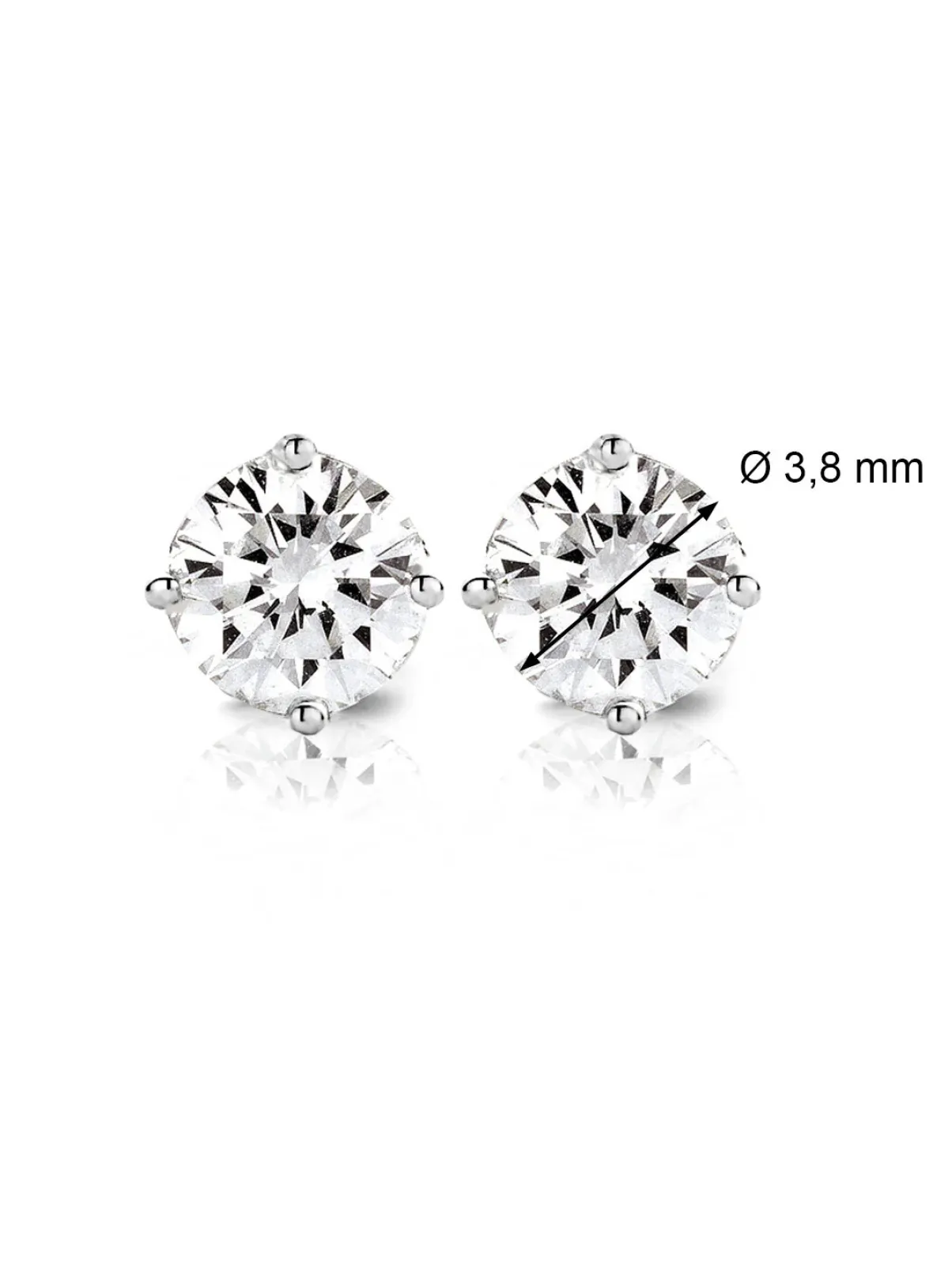 Diamond Point Solitair C|Solitair Classic<Witgouden solitair oorstekers, 0.42 ct diamant, Groeibriljant