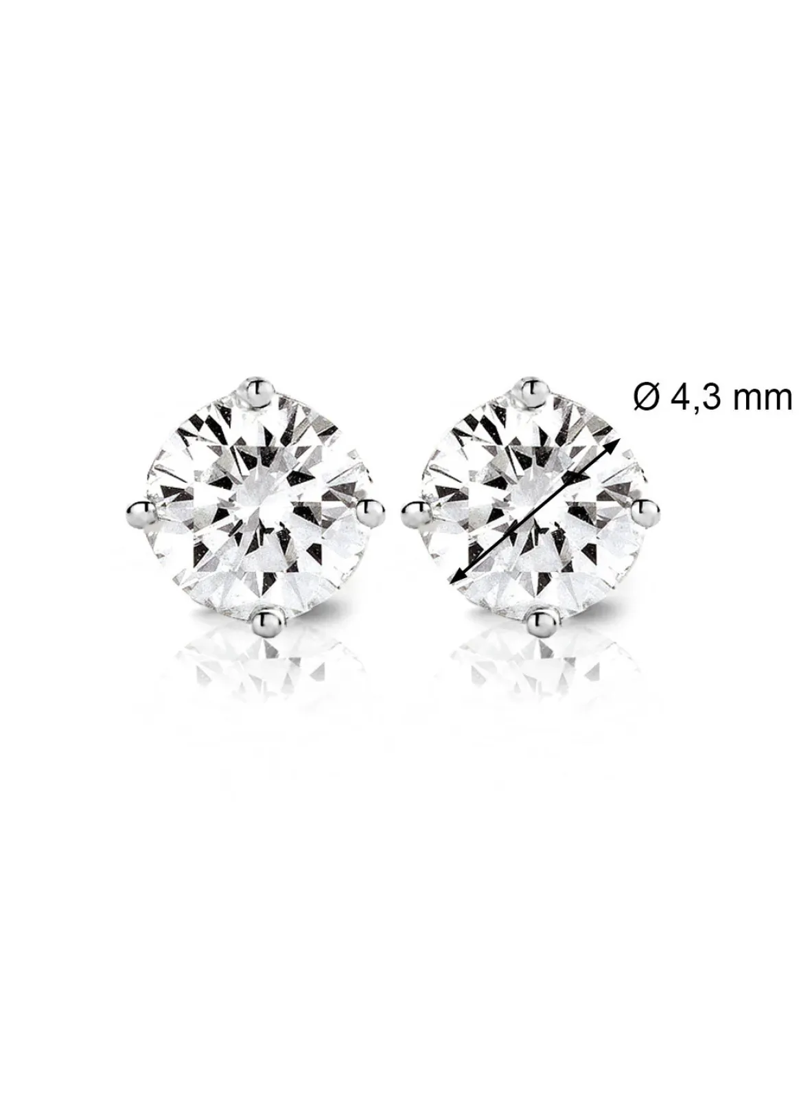 Diamond Point Solitair C|Solitair Classic<Witgouden solitair oorstekers, 0.62 ct diamant, Groeibriljant