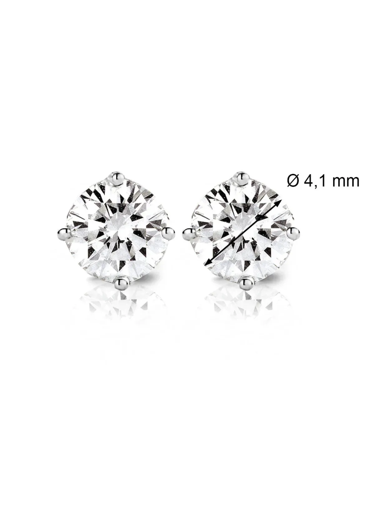 Diamond Point Solitair C|Solitair Classic<Witgouden solitair oorstekers, 0.56 ct diamant, Groeibriljant