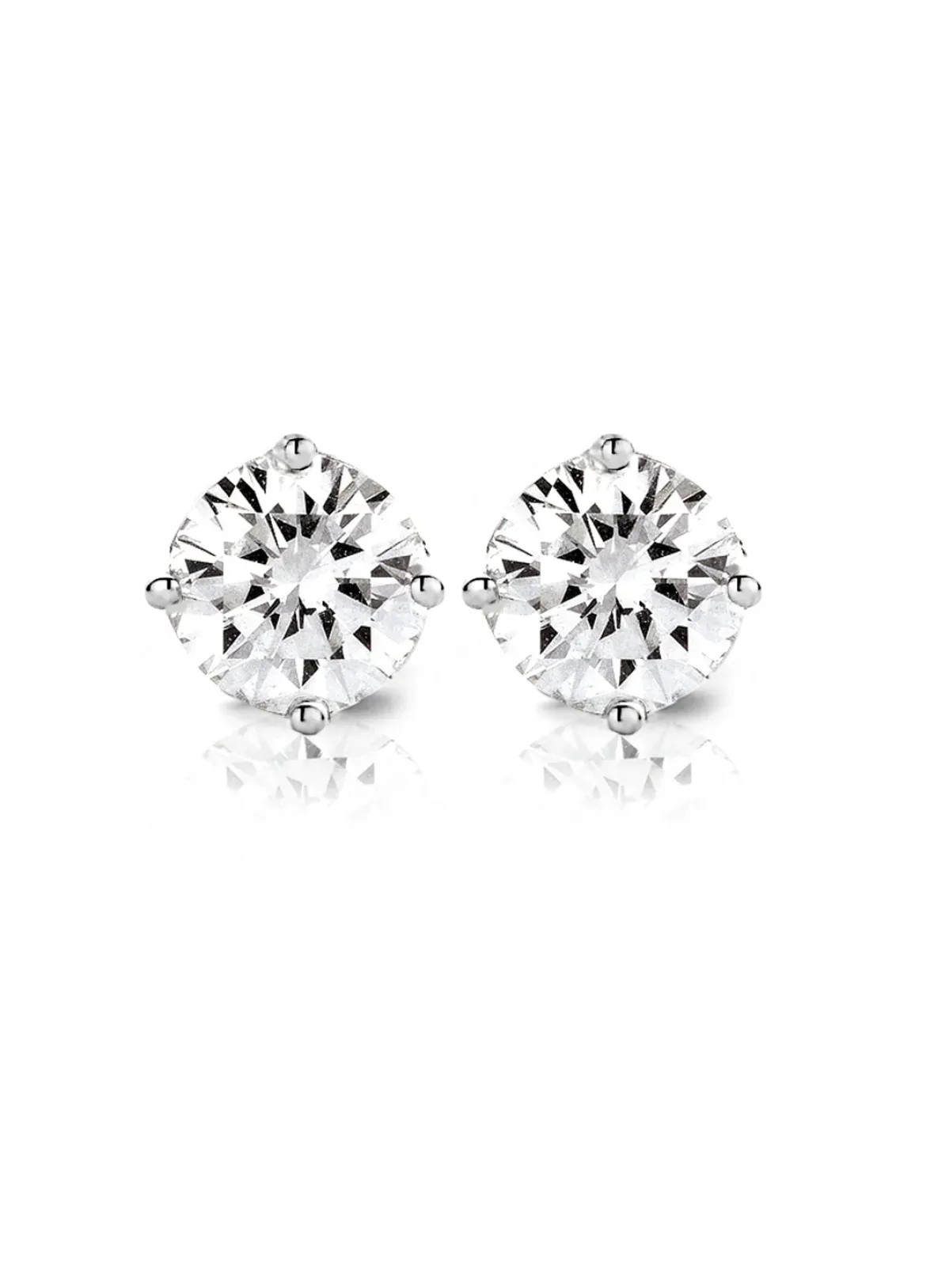 Diamond Point Solitair C|Solitair Classic<Witgouden solitair oorstekers, 0.72 ct diamant, Groeibriljant
